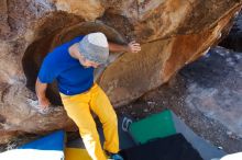 Bouldering in Hueco Tanks on 01/26/2019 with Blue Lizard Climbing and Yoga

Filename: SRM_20190126_1107380.jpg
Aperture: f/5.6
Shutter Speed: 1/250
Body: Canon EOS-1D Mark II
Lens: Canon EF 16-35mm f/2.8 L