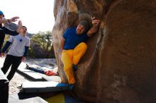 Bouldering in Hueco Tanks on 01/26/2019 with Blue Lizard Climbing and Yoga

Filename: SRM_20190126_1107570.jpg
Aperture: f/8.0
Shutter Speed: 1/250
Body: Canon EOS-1D Mark II
Lens: Canon EF 16-35mm f/2.8 L