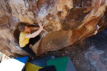 Bouldering in Hueco Tanks on 01/26/2019 with Blue Lizard Climbing and Yoga

Filename: SRM_20190126_1109300.jpg
Aperture: f/5.6
Shutter Speed: 1/250
Body: Canon EOS-1D Mark II
Lens: Canon EF 16-35mm f/2.8 L