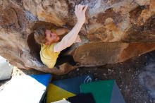 Bouldering in Hueco Tanks on 01/26/2019 with Blue Lizard Climbing and Yoga

Filename: SRM_20190126_1109390.jpg
Aperture: f/5.6
Shutter Speed: 1/250
Body: Canon EOS-1D Mark II
Lens: Canon EF 16-35mm f/2.8 L