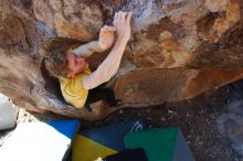 Bouldering in Hueco Tanks on 01/26/2019 with Blue Lizard Climbing and Yoga

Filename: SRM_20190126_1109400.jpg
Aperture: f/6.3
Shutter Speed: 1/250
Body: Canon EOS-1D Mark II
Lens: Canon EF 16-35mm f/2.8 L