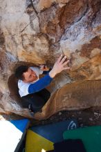 Bouldering in Hueco Tanks on 01/26/2019 with Blue Lizard Climbing and Yoga

Filename: SRM_20190126_1111210.jpg
Aperture: f/5.6
Shutter Speed: 1/250
Body: Canon EOS-1D Mark II
Lens: Canon EF 16-35mm f/2.8 L