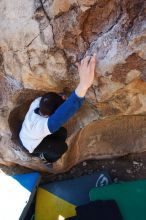 Bouldering in Hueco Tanks on 01/26/2019 with Blue Lizard Climbing and Yoga

Filename: SRM_20190126_1111212.jpg
Aperture: f/5.6
Shutter Speed: 1/250
Body: Canon EOS-1D Mark II
Lens: Canon EF 16-35mm f/2.8 L