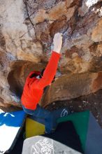 Bouldering in Hueco Tanks on 01/26/2019 with Blue Lizard Climbing and Yoga

Filename: SRM_20190126_1112190.jpg
Aperture: f/5.6
Shutter Speed: 1/250
Body: Canon EOS-1D Mark II
Lens: Canon EF 16-35mm f/2.8 L