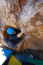Bouldering in Hueco Tanks on 01/26/2019 with Blue Lizard Climbing and Yoga

Filename: SRM_20190126_1112500.jpg
Aperture: f/5.6
Shutter Speed: 1/250
Body: Canon EOS-1D Mark II
Lens: Canon EF 16-35mm f/2.8 L