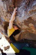 Bouldering in Hueco Tanks on 01/26/2019 with Blue Lizard Climbing and Yoga

Filename: SRM_20190126_1113330.jpg
Aperture: f/6.3
Shutter Speed: 1/250
Body: Canon EOS-1D Mark II
Lens: Canon EF 16-35mm f/2.8 L