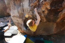 Bouldering in Hueco Tanks on 01/26/2019 with Blue Lizard Climbing and Yoga

Filename: SRM_20190126_1115561.jpg
Aperture: f/7.1
Shutter Speed: 1/250
Body: Canon EOS-1D Mark II
Lens: Canon EF 16-35mm f/2.8 L