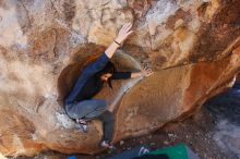 Bouldering in Hueco Tanks on 01/26/2019 with Blue Lizard Climbing and Yoga

Filename: SRM_20190126_1118250.jpg
Aperture: f/5.0
Shutter Speed: 1/250
Body: Canon EOS-1D Mark II
Lens: Canon EF 16-35mm f/2.8 L