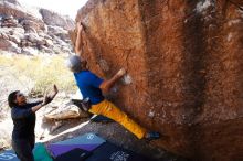 Bouldering in Hueco Tanks on 01/26/2019 with Blue Lizard Climbing and Yoga

Filename: SRM_20190126_1123311.jpg
Aperture: f/5.0
Shutter Speed: 1/250
Body: Canon EOS-1D Mark II
Lens: Canon EF 16-35mm f/2.8 L