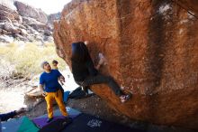 Bouldering in Hueco Tanks on 01/26/2019 with Blue Lizard Climbing and Yoga

Filename: SRM_20190126_1124150.jpg
Aperture: f/5.0
Shutter Speed: 1/250
Body: Canon EOS-1D Mark II
Lens: Canon EF 16-35mm f/2.8 L