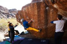 Bouldering in Hueco Tanks on 01/26/2019 with Blue Lizard Climbing and Yoga

Filename: SRM_20190126_1126010.jpg
Aperture: f/6.3
Shutter Speed: 1/250
Body: Canon EOS-1D Mark II
Lens: Canon EF 16-35mm f/2.8 L