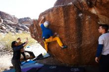 Bouldering in Hueco Tanks on 01/26/2019 with Blue Lizard Climbing and Yoga

Filename: SRM_20190126_1126050.jpg
Aperture: f/6.3
Shutter Speed: 1/250
Body: Canon EOS-1D Mark II
Lens: Canon EF 16-35mm f/2.8 L
