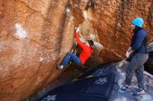 Bouldering in Hueco Tanks on 01/26/2019 with Blue Lizard Climbing and Yoga

Filename: SRM_20190126_1136100.jpg
Aperture: f/4.0
Shutter Speed: 1/250
Body: Canon EOS-1D Mark II
Lens: Canon EF 16-35mm f/2.8 L