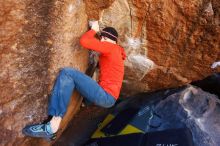 Bouldering in Hueco Tanks on 01/26/2019 with Blue Lizard Climbing and Yoga

Filename: SRM_20190126_1136150.jpg
Aperture: f/3.5
Shutter Speed: 1/250
Body: Canon EOS-1D Mark II
Lens: Canon EF 16-35mm f/2.8 L