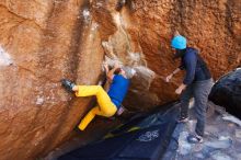 Bouldering in Hueco Tanks on 01/26/2019 with Blue Lizard Climbing and Yoga

Filename: SRM_20190126_1137340.jpg
Aperture: f/4.0
Shutter Speed: 1/250
Body: Canon EOS-1D Mark II
Lens: Canon EF 16-35mm f/2.8 L