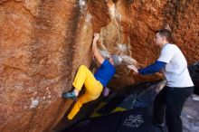 Bouldering in Hueco Tanks on 01/26/2019 with Blue Lizard Climbing and Yoga

Filename: SRM_20190126_1140470.jpg
Aperture: f/5.6
Shutter Speed: 1/200
Body: Canon EOS-1D Mark II
Lens: Canon EF 16-35mm f/2.8 L