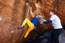 Bouldering in Hueco Tanks on 01/26/2019 with Blue Lizard Climbing and Yoga

Filename: SRM_20190126_1141250.jpg
Aperture: f/6.3
Shutter Speed: 1/200
Body: Canon EOS-1D Mark II
Lens: Canon EF 16-35mm f/2.8 L