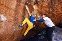 Bouldering in Hueco Tanks on 01/26/2019 with Blue Lizard Climbing and Yoga

Filename: SRM_20190126_1141300.jpg
Aperture: f/5.6
Shutter Speed: 1/200
Body: Canon EOS-1D Mark II
Lens: Canon EF 16-35mm f/2.8 L