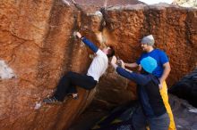 Bouldering in Hueco Tanks on 01/26/2019 with Blue Lizard Climbing and Yoga

Filename: SRM_20190126_1142500.jpg
Aperture: f/6.3
Shutter Speed: 1/200
Body: Canon EOS-1D Mark II
Lens: Canon EF 16-35mm f/2.8 L