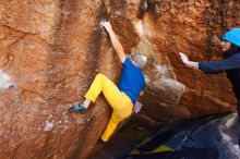 Bouldering in Hueco Tanks on 01/26/2019 with Blue Lizard Climbing and Yoga

Filename: SRM_20190126_1144440.jpg
Aperture: f/5.6
Shutter Speed: 1/200
Body: Canon EOS-1D Mark II
Lens: Canon EF 16-35mm f/2.8 L