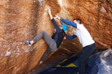 Bouldering in Hueco Tanks on 01/26/2019 with Blue Lizard Climbing and Yoga

Filename: SRM_20190126_1146080.jpg
Aperture: f/5.0
Shutter Speed: 1/200
Body: Canon EOS-1D Mark II
Lens: Canon EF 16-35mm f/2.8 L