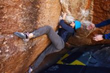 Bouldering in Hueco Tanks on 01/26/2019 with Blue Lizard Climbing and Yoga

Filename: SRM_20190126_1146530.jpg
Aperture: f/4.5
Shutter Speed: 1/200
Body: Canon EOS-1D Mark II
Lens: Canon EF 16-35mm f/2.8 L