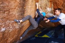 Bouldering in Hueco Tanks on 01/26/2019 with Blue Lizard Climbing and Yoga

Filename: SRM_20190126_1146550.jpg
Aperture: f/5.0
Shutter Speed: 1/200
Body: Canon EOS-1D Mark II
Lens: Canon EF 16-35mm f/2.8 L