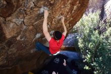 Bouldering in Hueco Tanks on 01/26/2019 with Blue Lizard Climbing and Yoga

Filename: SRM_20190126_1208150.jpg
Aperture: f/5.0
Shutter Speed: 1/250
Body: Canon EOS-1D Mark II
Lens: Canon EF 16-35mm f/2.8 L