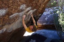 Bouldering in Hueco Tanks on 01/26/2019 with Blue Lizard Climbing and Yoga

Filename: SRM_20190126_1210030.jpg
Aperture: f/5.0
Shutter Speed: 1/250
Body: Canon EOS-1D Mark II
Lens: Canon EF 16-35mm f/2.8 L