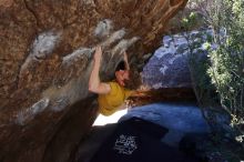 Bouldering in Hueco Tanks on 01/26/2019 with Blue Lizard Climbing and Yoga

Filename: SRM_20190126_1210060.jpg
Aperture: f/5.0
Shutter Speed: 1/250
Body: Canon EOS-1D Mark II
Lens: Canon EF 16-35mm f/2.8 L