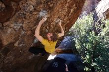 Bouldering in Hueco Tanks on 01/26/2019 with Blue Lizard Climbing and Yoga

Filename: SRM_20190126_1210300.jpg
Aperture: f/5.6
Shutter Speed: 1/250
Body: Canon EOS-1D Mark II
Lens: Canon EF 16-35mm f/2.8 L