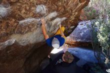 Bouldering in Hueco Tanks on 01/26/2019 with Blue Lizard Climbing and Yoga

Filename: SRM_20190126_1218240.jpg
Aperture: f/4.5
Shutter Speed: 1/250
Body: Canon EOS-1D Mark II
Lens: Canon EF 16-35mm f/2.8 L