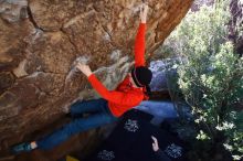 Bouldering in Hueco Tanks on 01/26/2019 with Blue Lizard Climbing and Yoga

Filename: SRM_20190126_1221131.jpg
Aperture: f/4.5
Shutter Speed: 1/250
Body: Canon EOS-1D Mark II
Lens: Canon EF 16-35mm f/2.8 L