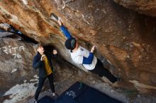 Bouldering in Hueco Tanks on 01/26/2019 with Blue Lizard Climbing and Yoga

Filename: SRM_20190126_1235230.jpg
Aperture: f/4.5
Shutter Speed: 1/200
Body: Canon EOS-1D Mark II
Lens: Canon EF 16-35mm f/2.8 L