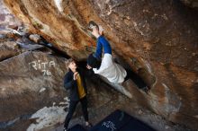 Bouldering in Hueco Tanks on 01/26/2019 with Blue Lizard Climbing and Yoga

Filename: SRM_20190126_1235260.jpg
Aperture: f/5.0
Shutter Speed: 1/200
Body: Canon EOS-1D Mark II
Lens: Canon EF 16-35mm f/2.8 L