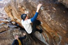 Bouldering in Hueco Tanks on 01/26/2019 with Blue Lizard Climbing and Yoga

Filename: SRM_20190126_1235430.jpg
Aperture: f/5.0
Shutter Speed: 1/200
Body: Canon EOS-1D Mark II
Lens: Canon EF 16-35mm f/2.8 L