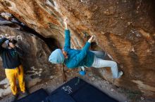 Bouldering in Hueco Tanks on 01/26/2019 with Blue Lizard Climbing and Yoga

Filename: SRM_20190126_1238280.jpg
Aperture: f/4.5
Shutter Speed: 1/200
Body: Canon EOS-1D Mark II
Lens: Canon EF 16-35mm f/2.8 L