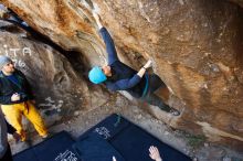 Bouldering in Hueco Tanks on 01/26/2019 with Blue Lizard Climbing and Yoga

Filename: SRM_20190126_1239261.jpg
Aperture: f/4.0
Shutter Speed: 1/200
Body: Canon EOS-1D Mark II
Lens: Canon EF 16-35mm f/2.8 L