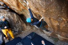 Bouldering in Hueco Tanks on 01/26/2019 with Blue Lizard Climbing and Yoga

Filename: SRM_20190126_1239270.jpg
Aperture: f/4.0
Shutter Speed: 1/200
Body: Canon EOS-1D Mark II
Lens: Canon EF 16-35mm f/2.8 L