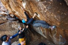 Bouldering in Hueco Tanks on 01/26/2019 with Blue Lizard Climbing and Yoga

Filename: SRM_20190126_1239440.jpg
Aperture: f/5.0
Shutter Speed: 1/200
Body: Canon EOS-1D Mark II
Lens: Canon EF 16-35mm f/2.8 L