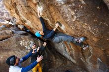 Bouldering in Hueco Tanks on 01/26/2019 with Blue Lizard Climbing and Yoga

Filename: SRM_20190126_1239441.jpg
Aperture: f/5.0
Shutter Speed: 1/200
Body: Canon EOS-1D Mark II
Lens: Canon EF 16-35mm f/2.8 L