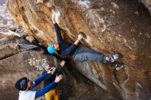 Bouldering in Hueco Tanks on 01/26/2019 with Blue Lizard Climbing and Yoga

Filename: SRM_20190126_1239450.jpg
Aperture: f/5.0
Shutter Speed: 1/200
Body: Canon EOS-1D Mark II
Lens: Canon EF 16-35mm f/2.8 L