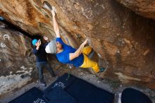 Bouldering in Hueco Tanks on 01/26/2019 with Blue Lizard Climbing and Yoga

Filename: SRM_20190126_1243411.jpg
Aperture: f/4.0
Shutter Speed: 1/250
Body: Canon EOS-1D Mark II
Lens: Canon EF 16-35mm f/2.8 L