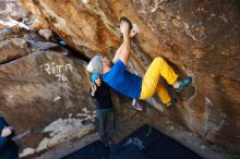 Bouldering in Hueco Tanks on 01/26/2019 with Blue Lizard Climbing and Yoga

Filename: SRM_20190126_1243440.jpg
Aperture: f/4.5
Shutter Speed: 1/250
Body: Canon EOS-1D Mark II
Lens: Canon EF 16-35mm f/2.8 L