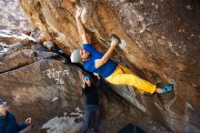 Bouldering in Hueco Tanks on 01/26/2019 with Blue Lizard Climbing and Yoga

Filename: SRM_20190126_1243470.jpg
Aperture: f/5.0
Shutter Speed: 1/250
Body: Canon EOS-1D Mark II
Lens: Canon EF 16-35mm f/2.8 L