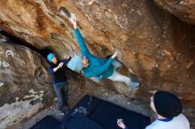 Bouldering in Hueco Tanks on 01/26/2019 with Blue Lizard Climbing and Yoga

Filename: SRM_20190126_1245380.jpg
Aperture: f/4.0
Shutter Speed: 1/250
Body: Canon EOS-1D Mark II
Lens: Canon EF 16-35mm f/2.8 L