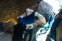 Bouldering in Hueco Tanks on 01/26/2019 with Blue Lizard Climbing and Yoga

Filename: SRM_20190126_1311470.jpg
Aperture: f/4.5
Shutter Speed: 1/400
Body: Canon EOS-1D Mark II
Lens: Canon EF 50mm f/1.8 II