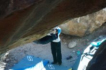 Bouldering in Hueco Tanks on 01/26/2019 with Blue Lizard Climbing and Yoga

Filename: SRM_20190126_1315580.jpg
Aperture: f/5.0
Shutter Speed: 1/250
Body: Canon EOS-1D Mark II
Lens: Canon EF 50mm f/1.8 II