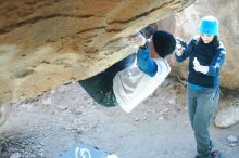 Bouldering in Hueco Tanks on 01/26/2019 with Blue Lizard Climbing and Yoga

Filename: SRM_20190126_1322270.jpg
Aperture: f/2.8
Shutter Speed: 1/250
Body: Canon EOS-1D Mark II
Lens: Canon EF 50mm f/1.8 II