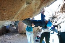 Bouldering in Hueco Tanks on 01/26/2019 with Blue Lizard Climbing and Yoga

Filename: SRM_20190126_1341140.jpg
Aperture: f/4.5
Shutter Speed: 1/250
Body: Canon EOS-1D Mark II
Lens: Canon EF 16-35mm f/2.8 L